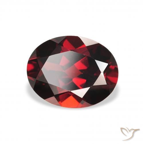 2.38 ct Red Almandine Garnet Stone, Natural Almandine Garnet in Oval Facet Shape for Sale