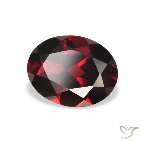 2.41 ct Red Almandine Garnet Stone, Natural Almandine Garnet in Oval Facet Shape for Sale