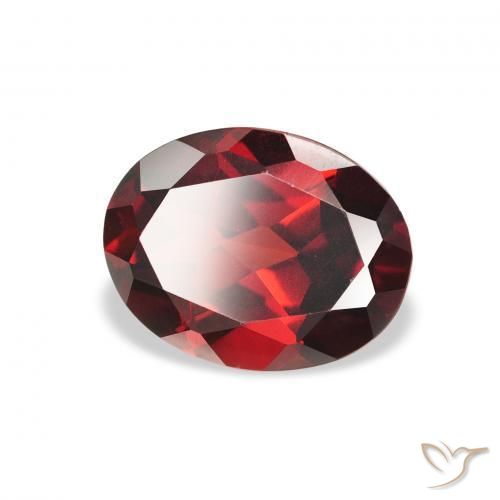 2.07 ct Red Almandine Garnet Stone, Natural Almandine Garnet in Oval Facet Shape for Sale