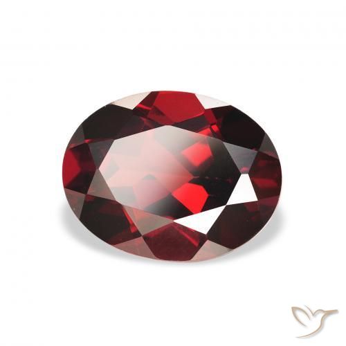 2.45 ct Red Almandine Garnet Stone, Natural Almandine Garnet in Oval Facet Shape for Sale