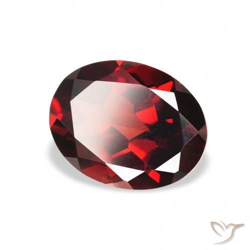 2.03 ct Red Almandine Garnet Stone, Natural Almandine Garnet in Oval Facet Shape for Sale
