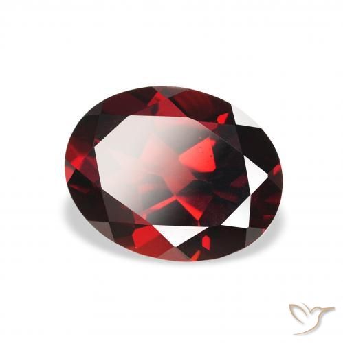 2.37 ct Red Almandine Garnet Stone, Natural Almandine Garnet in Oval Facet Shape for Sale