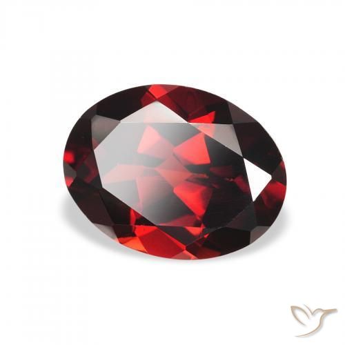 1.96 ct Red Almandine Garnet Stone, Natural Almandine Garnet in Oval Facet Shape for Sale