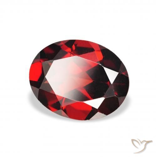 2.03 ct Red Almandine Garnet Stone, Natural Almandine Garnet in Oval Facet Shape for Sale
