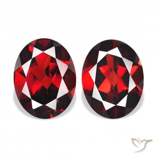 4.48 ctw Red Almandine Garnet Gemstones, Almandine Garnet Gems in Oval Facet Shape for Sale.