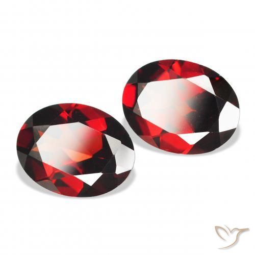 3.94 ctw Red Almandine Garnet Stones, Natural Almandine Garnet in Oval Facet Shape for Sale