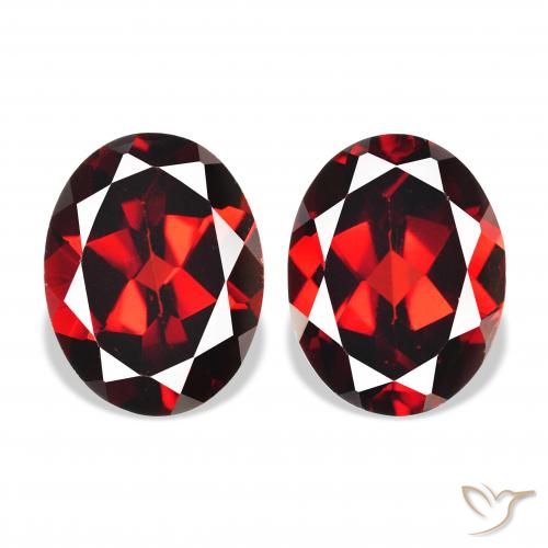 4.33 ctw Red Almandine Garnet Gemstones, Almandine Garnet Gems in Oval Facet Shape for Sale.