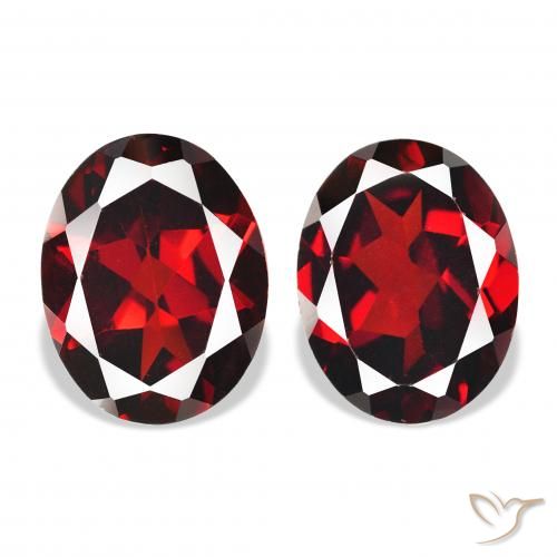 4.36 ctw Red Almandine Garnet Gemstones, Almandine Garnet Gems in Oval Facet Shape for Sale.