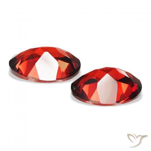Almandine Garnet Gemstones in 9 x 7 mm (calibrated) Size for Sale, Almandine Garnet Stones in Dark Red Color