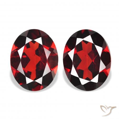 4.46 ctw Red Almandine Garnet Gemstones, Almandine Garnet Gems in Oval Facet Shape for Sale.