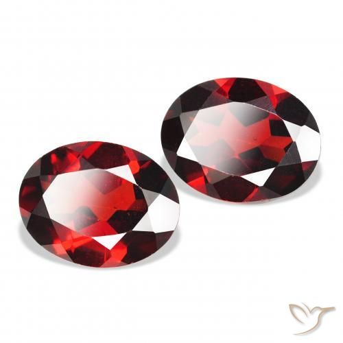 4.46 ctw Red Almandine Garnet Stones, Natural Almandine Garnet in Oval Facet Shape for Sale