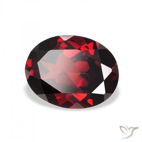 2.28 ct Red Almandine Garnet Stone, Natural Almandine Garnet in Oval Facet Shape for Sale