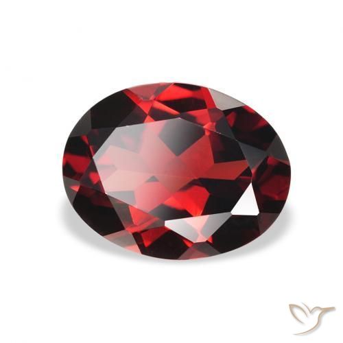 2.11 ct Red Almandine Garnet Stone, Natural Almandine Garnet in Oval Facet Shape for Sale