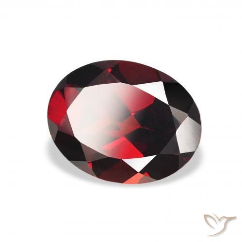 2.26 ct Red Almandine Garnet Stone, Natural Almandine Garnet in Oval Facet Shape for Sale