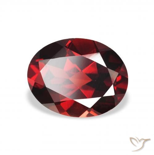 2.35 ct Red Almandine Garnet Stone, Natural Almandine Garnet in Oval Facet Shape for Sale
