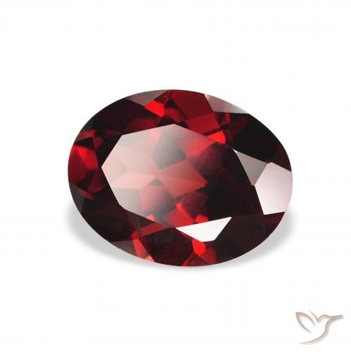 2.26 ct Red Almandine Garnet Stone, Natural Almandine Garnet in Oval Facet Shape for Sale
