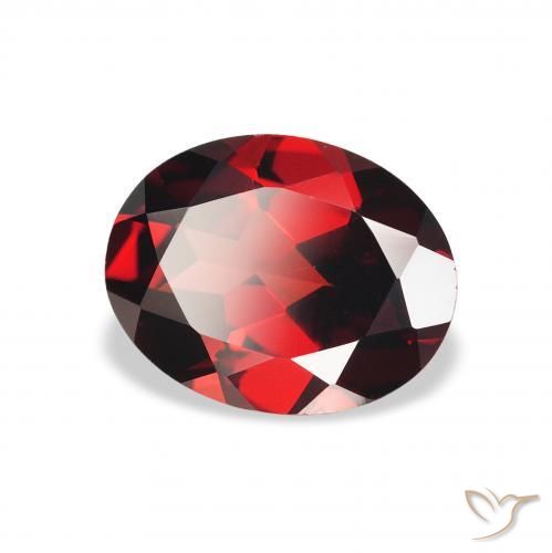 1.98 ct Red Almandine Garnet Stone, Natural Almandine Garnet in Oval Facet Shape for Sale