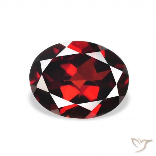 2.18 ct Red Almandine Garnet Gemstone, Almandine Garnet Gem in Oval Facet Shape for Sale.