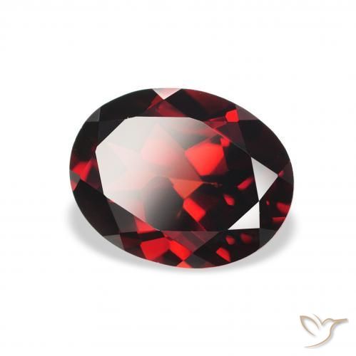 2.18 ct Red Almandine Garnet Stone, Natural Almandine Garnet in Oval Facet Shape for Sale