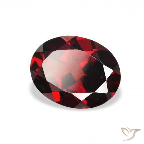 2.13 ct Red Almandine Garnet Stone, Natural Almandine Garnet in Oval Facet Shape for Sale