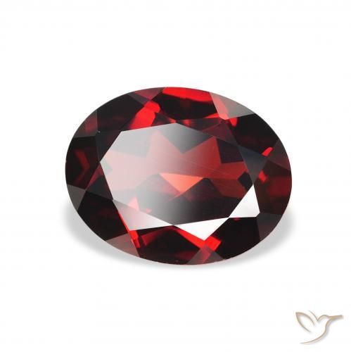 2.37 ct Red Almandine Garnet Stone, Natural Almandine Garnet in Oval Facet Shape for Sale