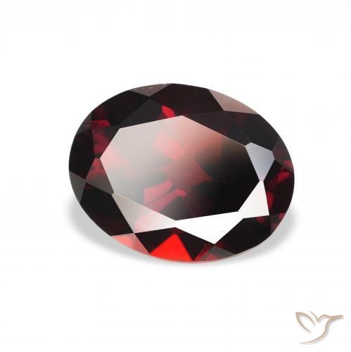 2.41 ct Red Almandine Garnet Stone, Natural Almandine Garnet in Oval Facet Shape for Sale