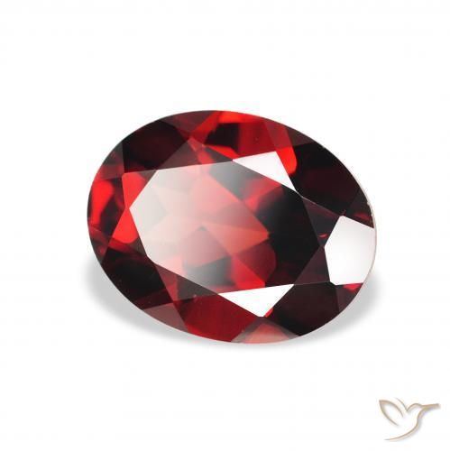 2.15 ct Red Almandine Garnet Stone, Natural Almandine Garnet in Oval Facet Shape for Sale