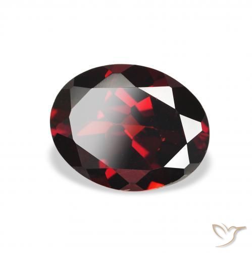 2.16 ct Red Almandine Garnet Stone, Natural Almandine Garnet in Oval Facet Shape for Sale