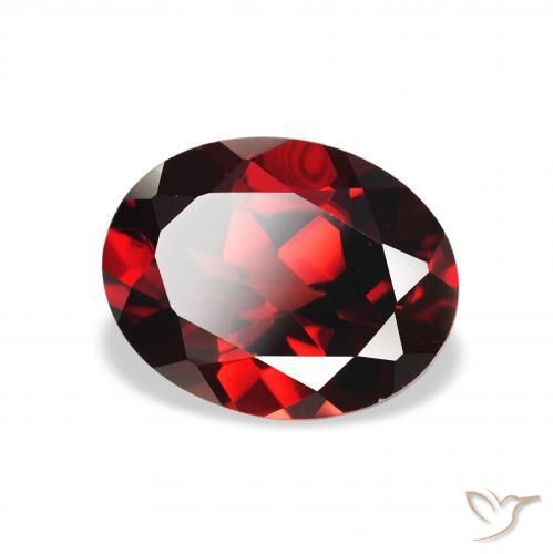 2.46 ct Red Almandine Garnet Stone, Natural Almandine Garnet in Oval Facet Shape for Sale
