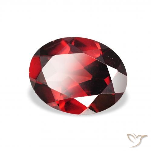 2.01 ct Red Almandine Garnet Stone, Natural Almandine Garnet in Oval Facet Shape for Sale