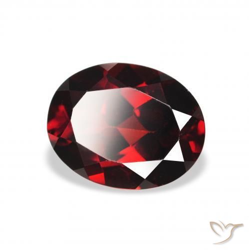 2.32 ct Red Almandine Garnet Stone, Natural Almandine Garnet in Oval Facet Shape for Sale