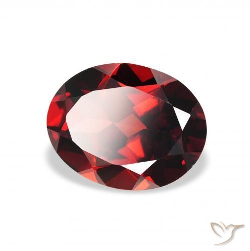 2.06 ct Red Almandine Garnet Stone, Natural Almandine Garnet in Oval Facet Shape for Sale