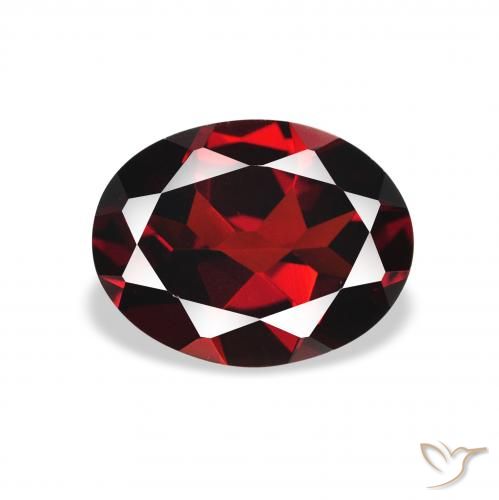 1.99ct Natural Deep Red Almandine Garnet, Oval, VVS-VS, Photo A