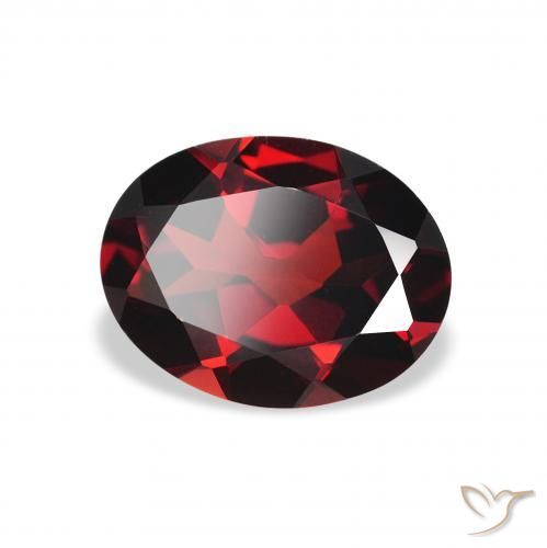 1.99 ct Red Almandine Garnet Stone, Natural Almandine Garnet in Oval Facet Shape for Sale