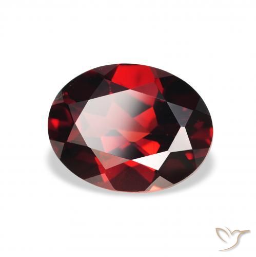 2.44 ct Red Almandine Garnet Stone, Natural Almandine Garnet in Oval Facet Shape for Sale