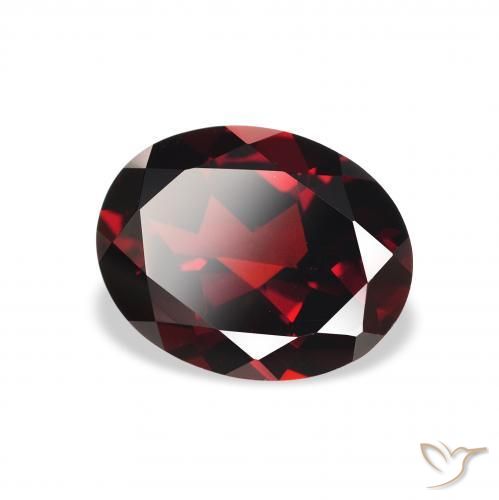 2.32 ct Red Almandine Garnet Stone, Natural Almandine Garnet in Oval Facet Shape for Sale