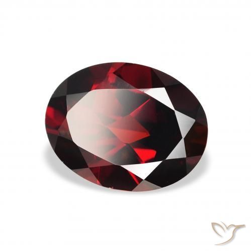 2.05 ct Red Almandine Garnet Stone, Natural Almandine Garnet in Oval Facet Shape for Sale