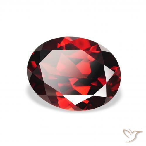 2.22 ct Red Almandine Garnet Stone, Natural Almandine Garnet in Oval Facet Shape for Sale