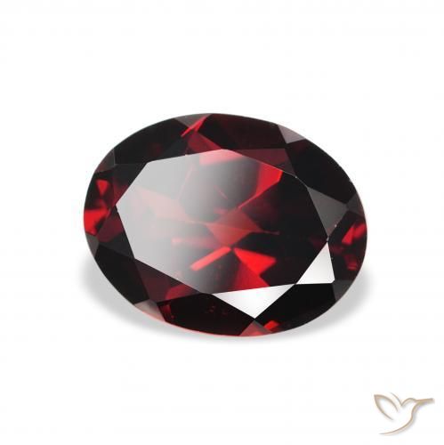 2.27 ct Red Almandine Garnet Stone, Natural Almandine Garnet in Oval Facet Shape for Sale