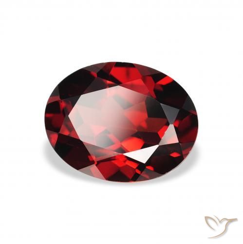 2.16 ct Red Almandine Garnet Stone, Natural Almandine Garnet in Oval Facet Shape for Sale