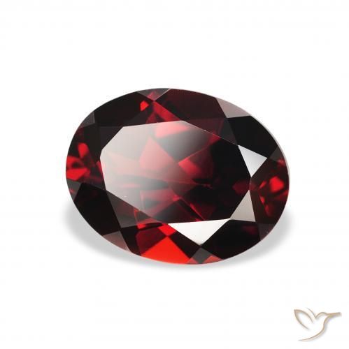 2.37 ct Red Almandine Garnet Stone, Natural Almandine Garnet in Oval Facet Shape for Sale