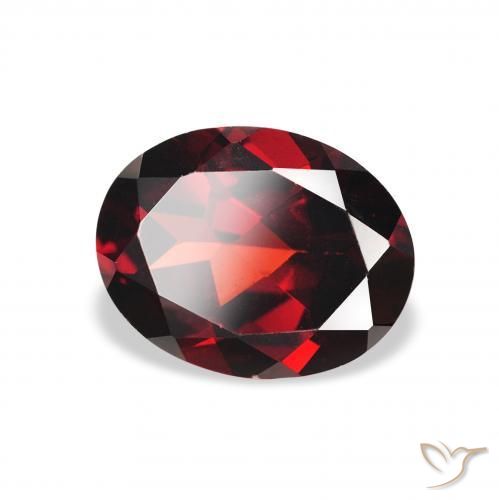 2.18 ct Red Almandine Garnet Stone, Natural Almandine Garnet in Oval Facet Shape for Sale