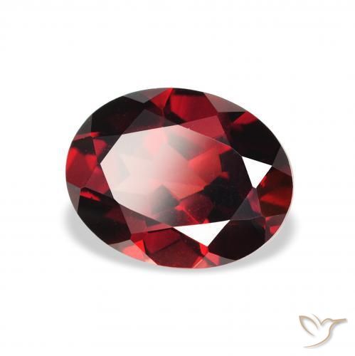 2.32 ct Red Almandine Garnet Stone, Natural Almandine Garnet in Oval Facet Shape for Sale