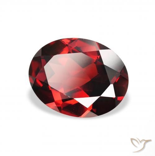 2.22 ct Red Almandine Garnet Stone, Natural Almandine Garnet in Oval Facet Shape for Sale