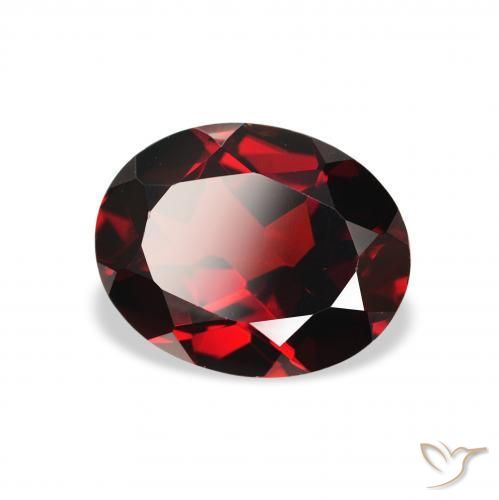 2.16 ct Red Almandine Garnet Stone, Natural Almandine Garnet in Oval Facet Shape for Sale