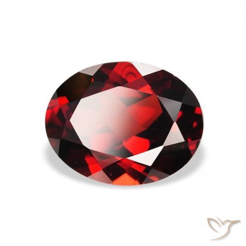 2.38 ct Red Almandine Garnet Stone, Natural Almandine Garnet in Oval Facet Shape for Sale