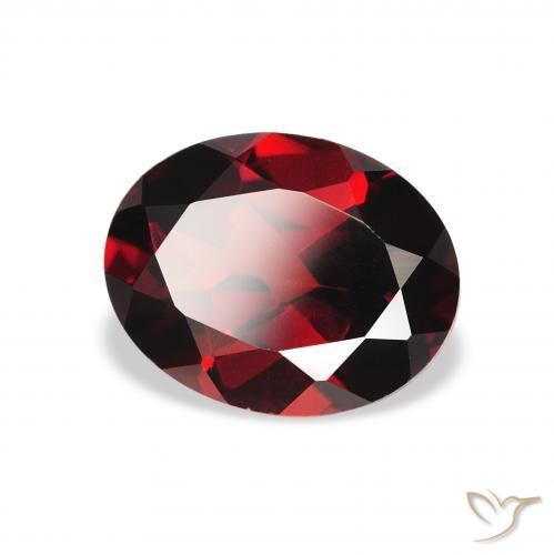 2.27 ct Red Almandine Garnet Stone, Natural Almandine Garnet in Oval Facet Shape for Sale