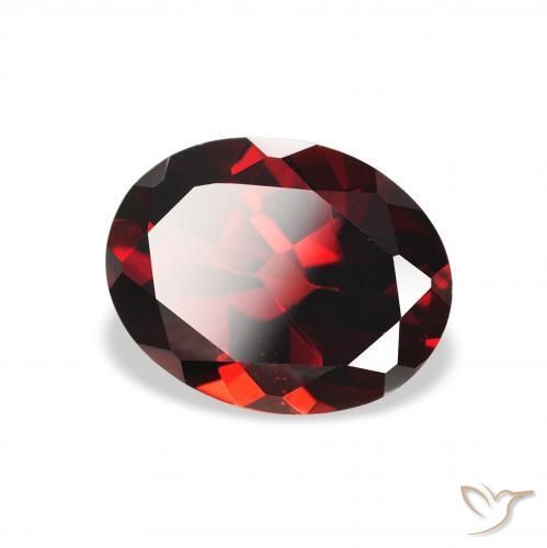 2.19 ct Red Almandine Garnet Stone, Natural Almandine Garnet in Oval Facet Shape for Sale