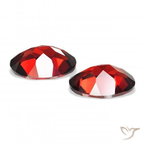 Almandine Garnet Gemstones in 9 x 7 mm (calibrated) Size for Sale, Almandine Garnet Stones in Dark Red Color