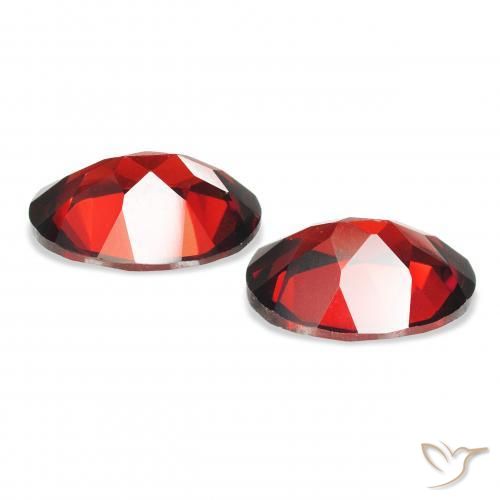 Almandine Garnet Gemstones in 9 x 7 mm (calibrated) Size for Sale, Almandine Garnet Stones in Dark Red Color